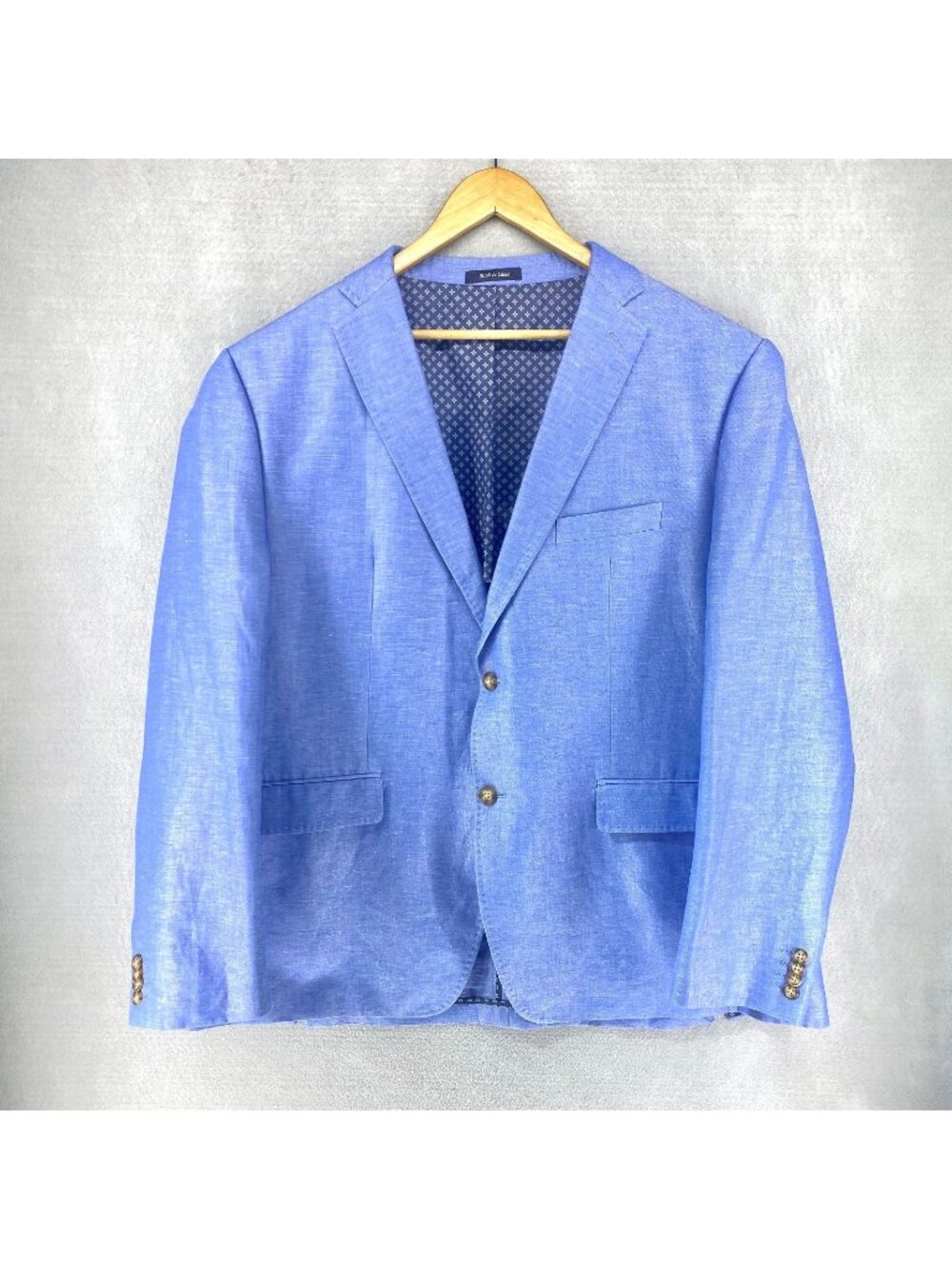 Alan Flusser Blazer Mens 48R Purple Linen Blend Sport Coat Jacket Seersucker